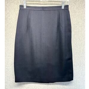 Travis Ayers Womens Skirt Lined Size 8 Navy Blue Pencil Straight Knee Length